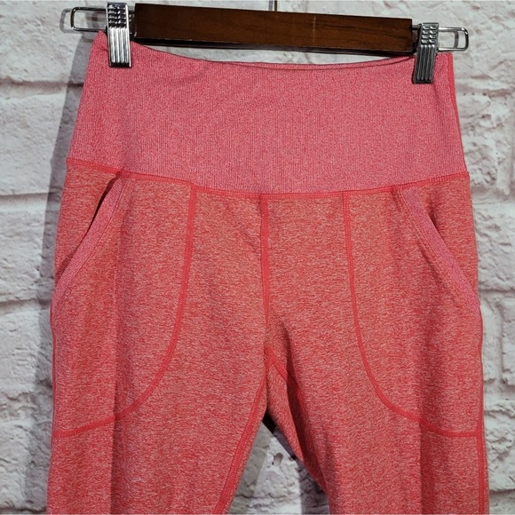 Zella Heathered Coral Pink Mid Rise Jogger Leggings - Picture 2 of 12